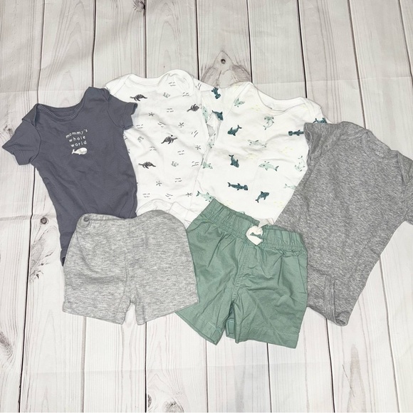 Carter's Other - Bundle of Ocean Theme Gender Neutral Outfits - Size 6 Months
